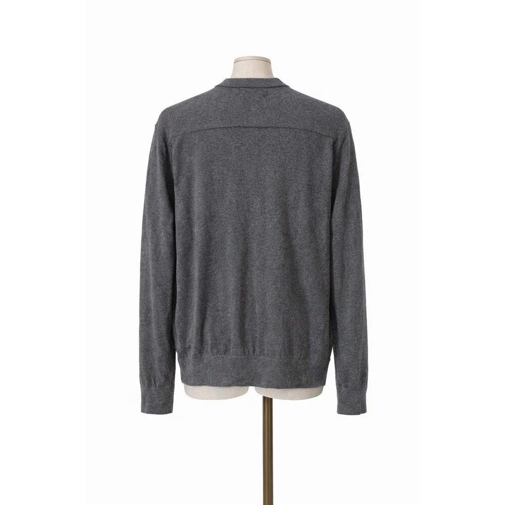 Banana Republic Luxury Blend Cashmere Cotton Pullover V-Neck Sweater Mens M Gray
